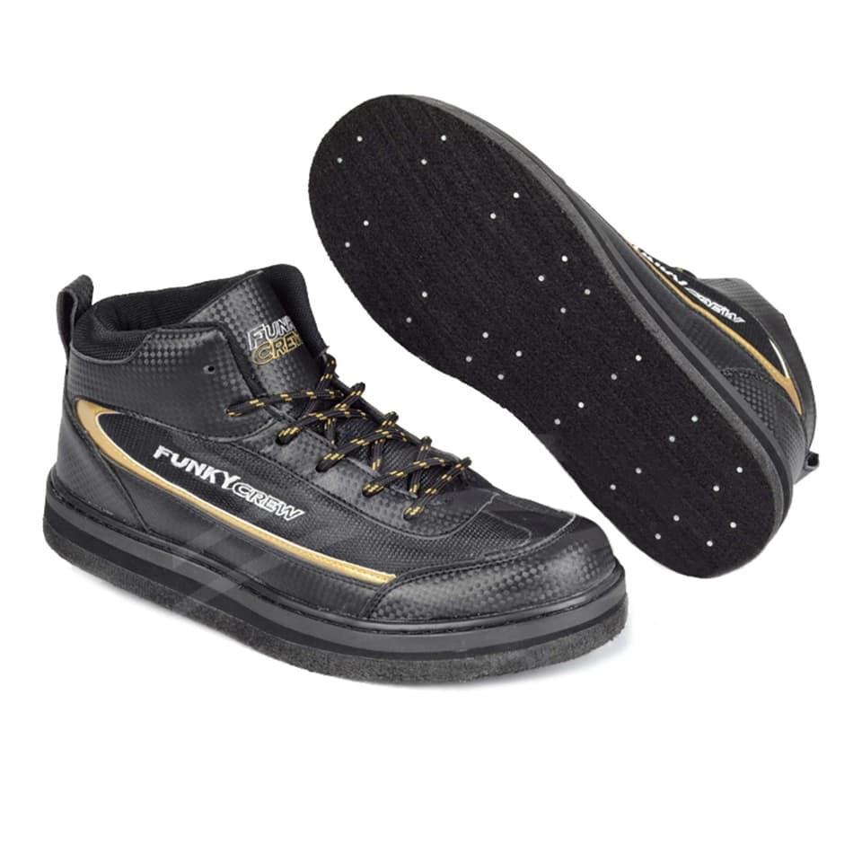 Chaussures de pêche à la mouche antidérapantes semelle feutre cloutée pour rivière rocheuse et chasse