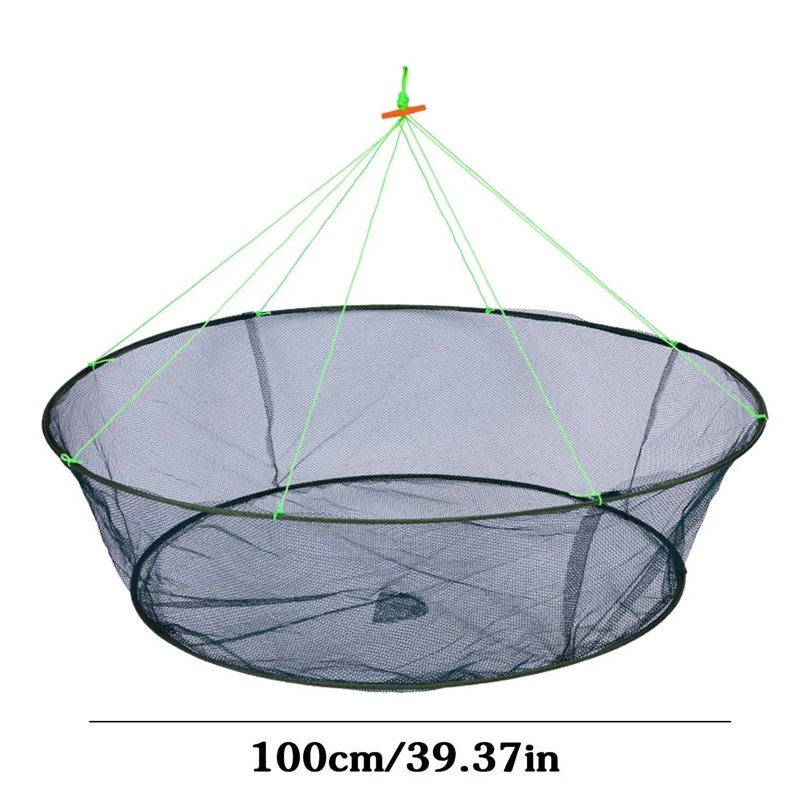 Filet de pêche pliable 80/100cm à large ouverture pour crevettes, anguilles, crabes et appâts - Piège de pêche polyvalent