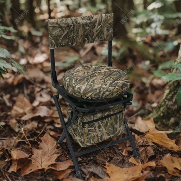 Tabouret de pêche camouflage rotatif à 360° pliable pour chasse camping et sports outdoor