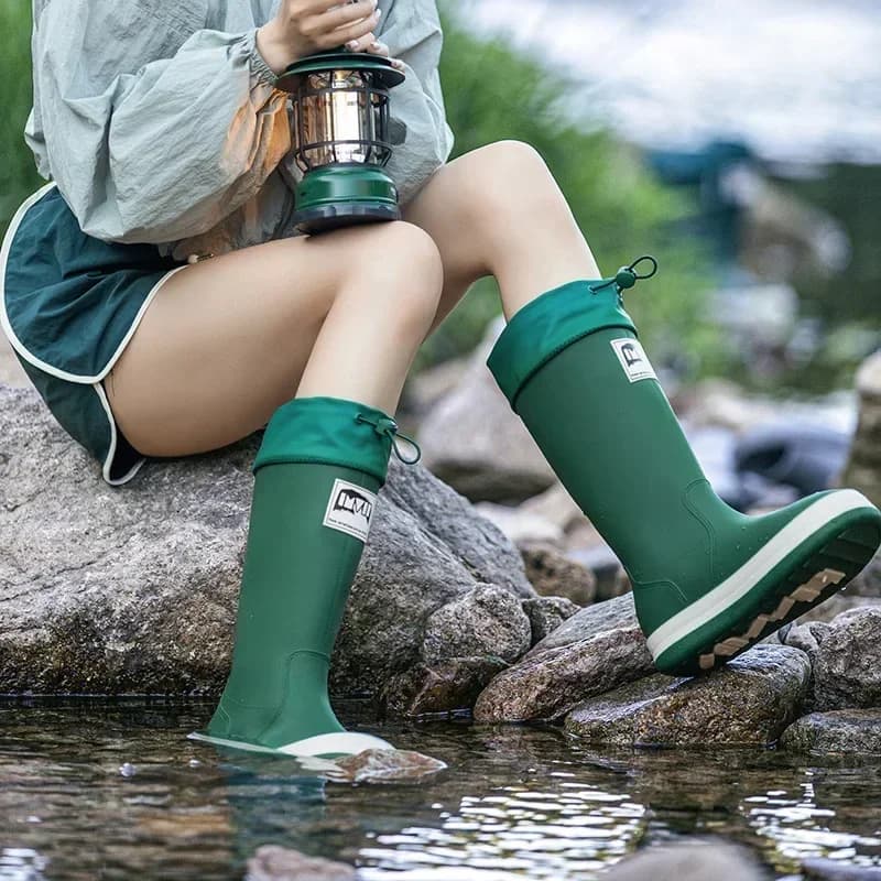Bottes de pêche couple hautes antidérapantes caoutchouc homme tailles 36-44 lavage auto travail pluie