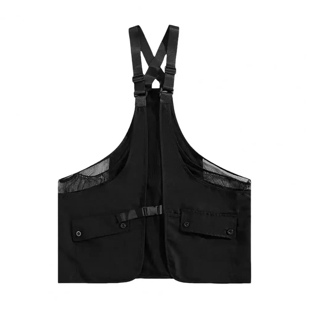 Gilet pêche multi-poches réglable homme et femme, veste sport streetwear avec ceinture porte-accessoires