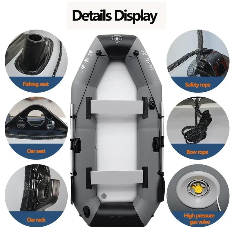 Radeau gonflable pêche 1.75-3.6m rivière lac - Canoë kayak sport avec plancher air résistant