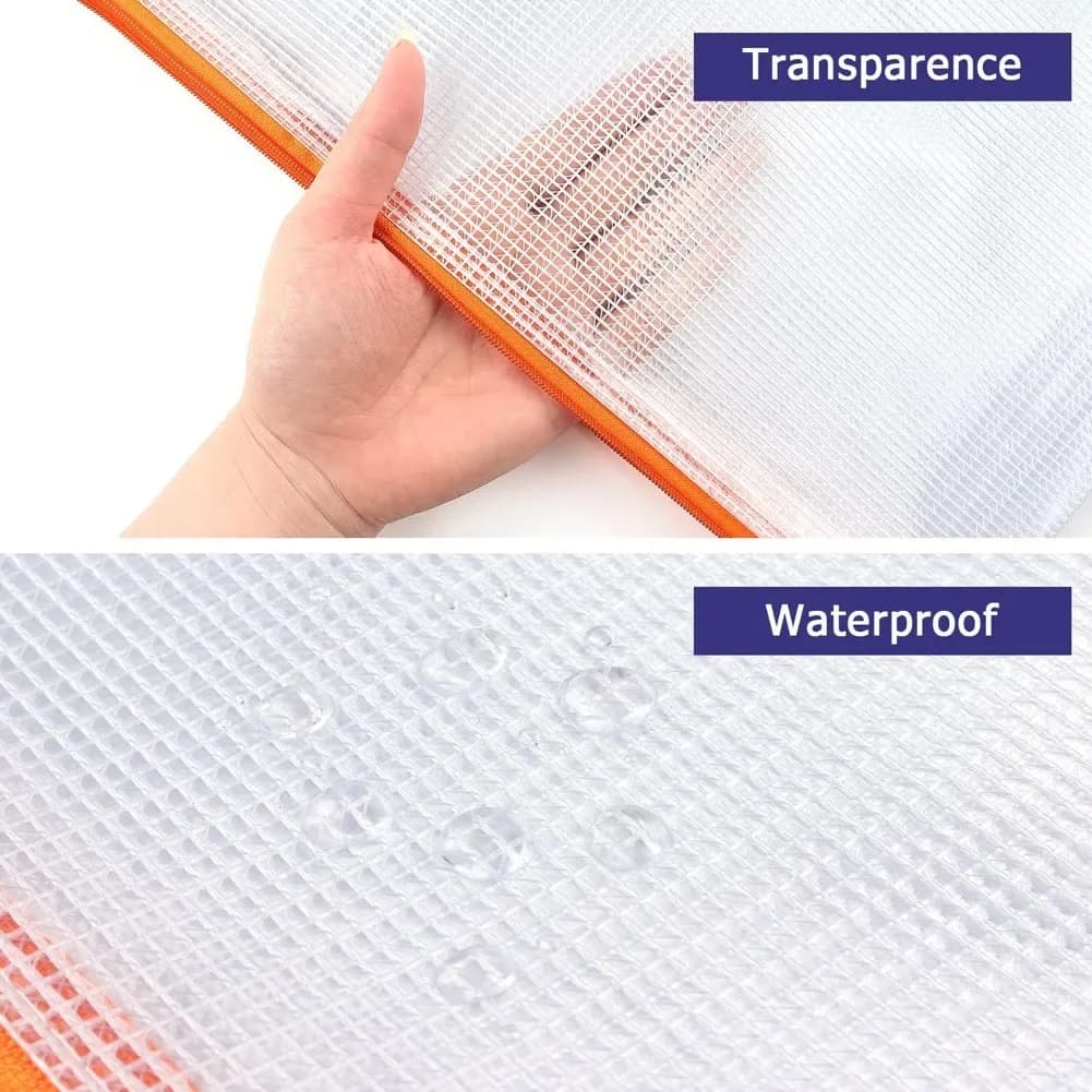 10 pochettes zip mesh étanches plastique - Documents voyage bureau maison - Organisation multipurpose