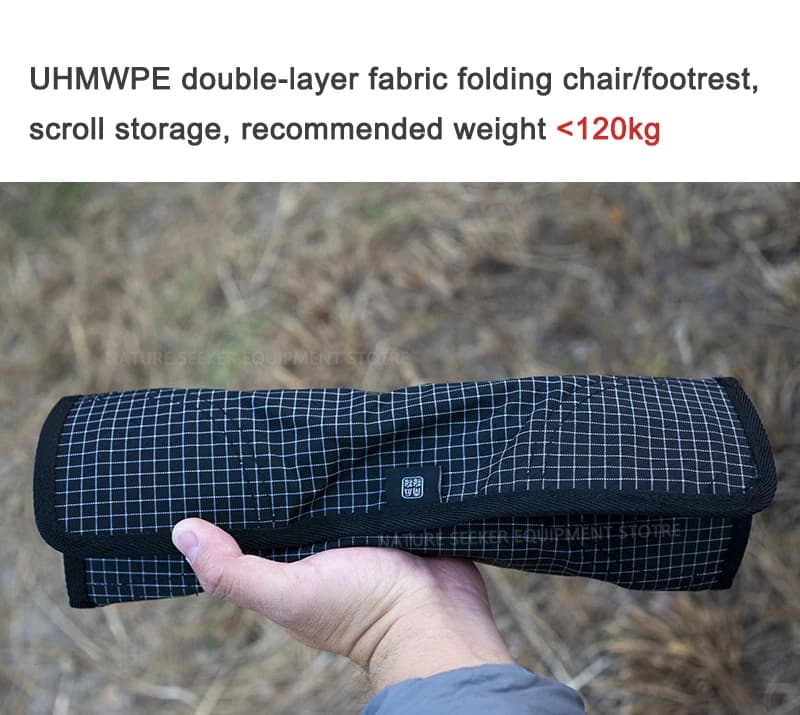 Tabouret pliant UHMWPE léger avec repose-pieds - Équipement de pêche et camping portable