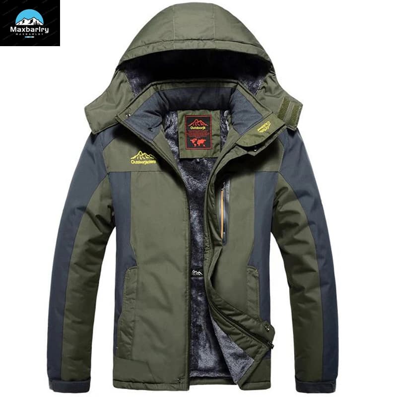 Veste polaire épaisse hiver pêche homme - Parka rétro imperméable - Coupe-vent alpinisme chasse