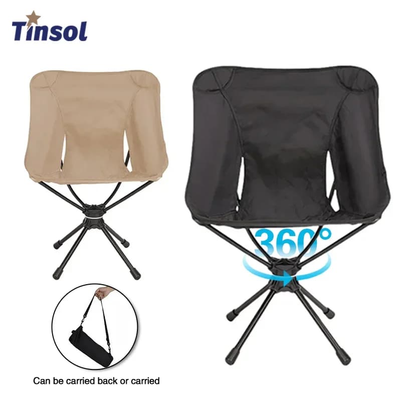Chaise pivotante détachable TINSOL avec sac de pêche - Camping, randonnée et activités outdoor