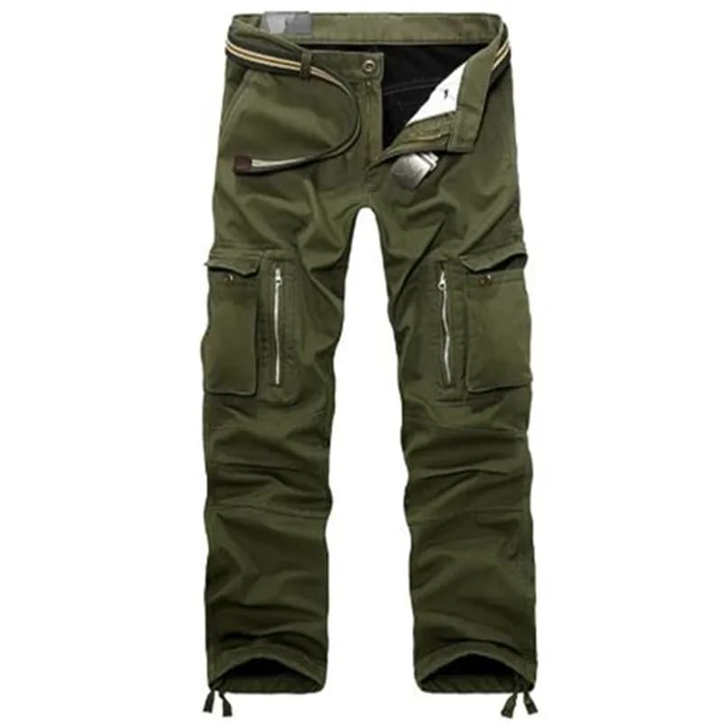 Pantalon cargo polaire hiver épais chaud multi-poches tactique militaire pêche grande taille