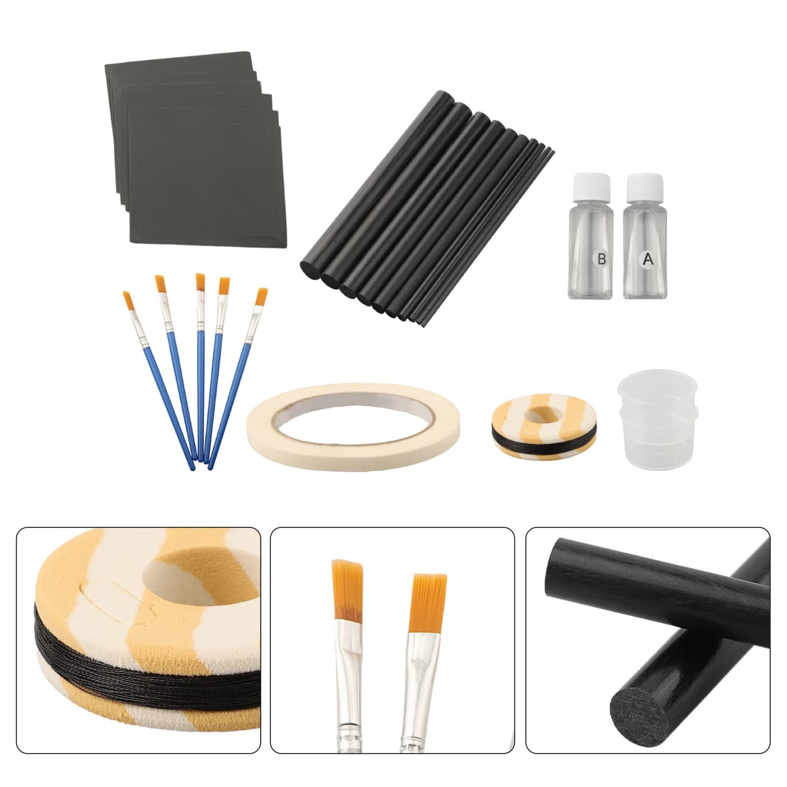 Kit réparation canne pêche carbone sticks colle AB fil raccord tige bâtir réparer accessoires bricolage