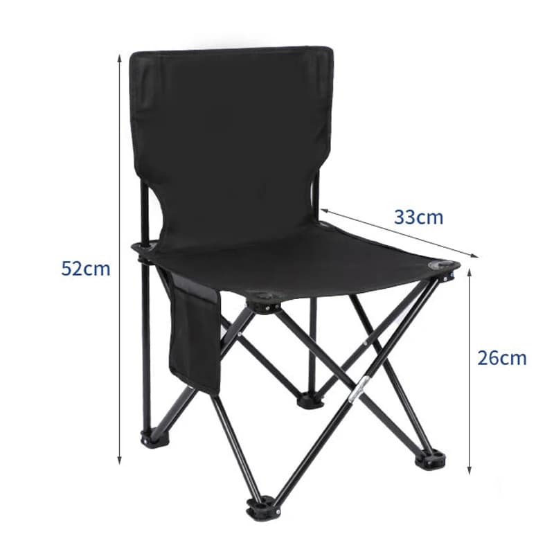 Chaise de camping pliable avec poche latérale pour pêche plage et pique-nique en oxford