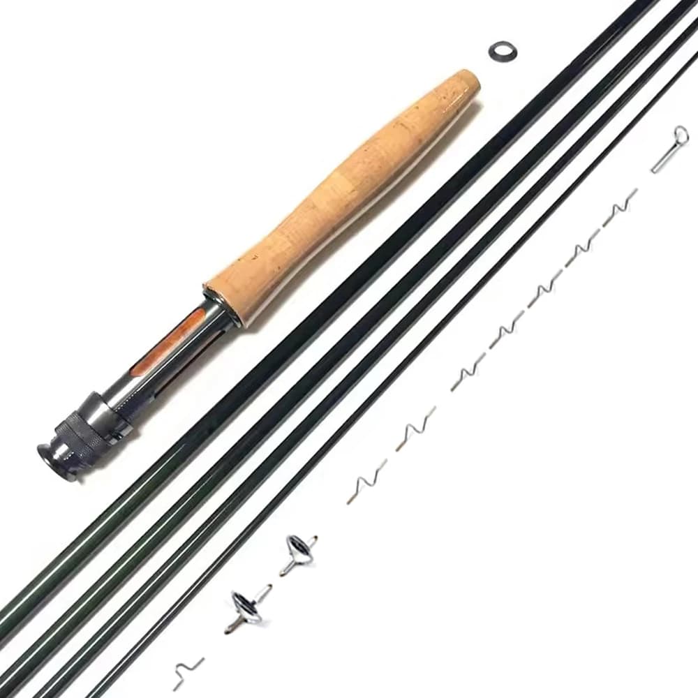 Kit canne à mouche DIY NooNRoo IM8 9ft blank carbone fast action poignée liège 3wt 4wt 5wt 6wt montage pêche