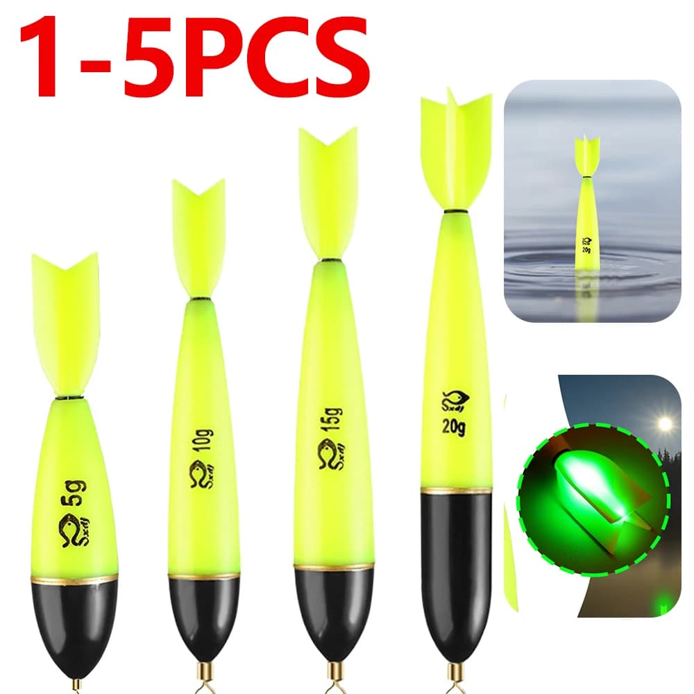 Flotteurs lumineux pour pêche de nuit 5 pièces accessoires mer pêche aux leurres rockfish