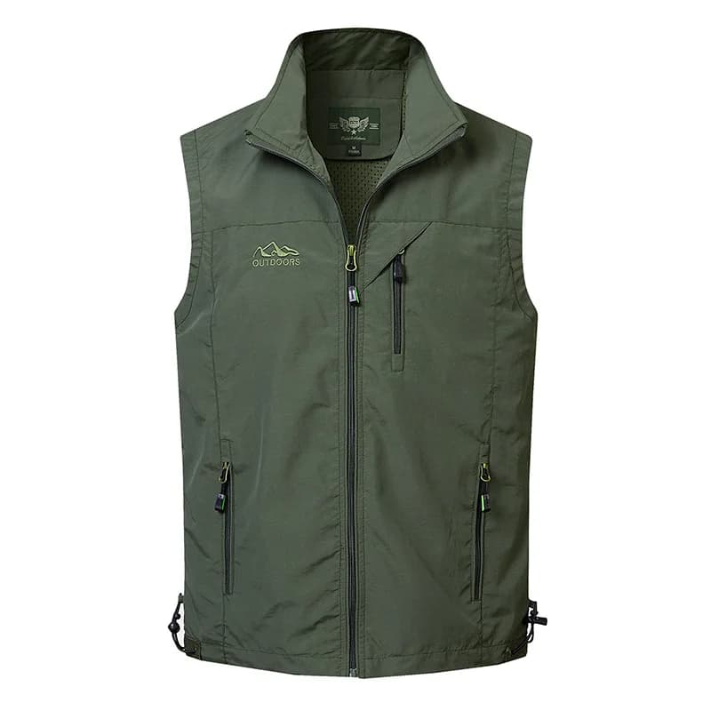 Veste légère homme été pêche photo respirante sans manches multi-poches pour activités extérieures