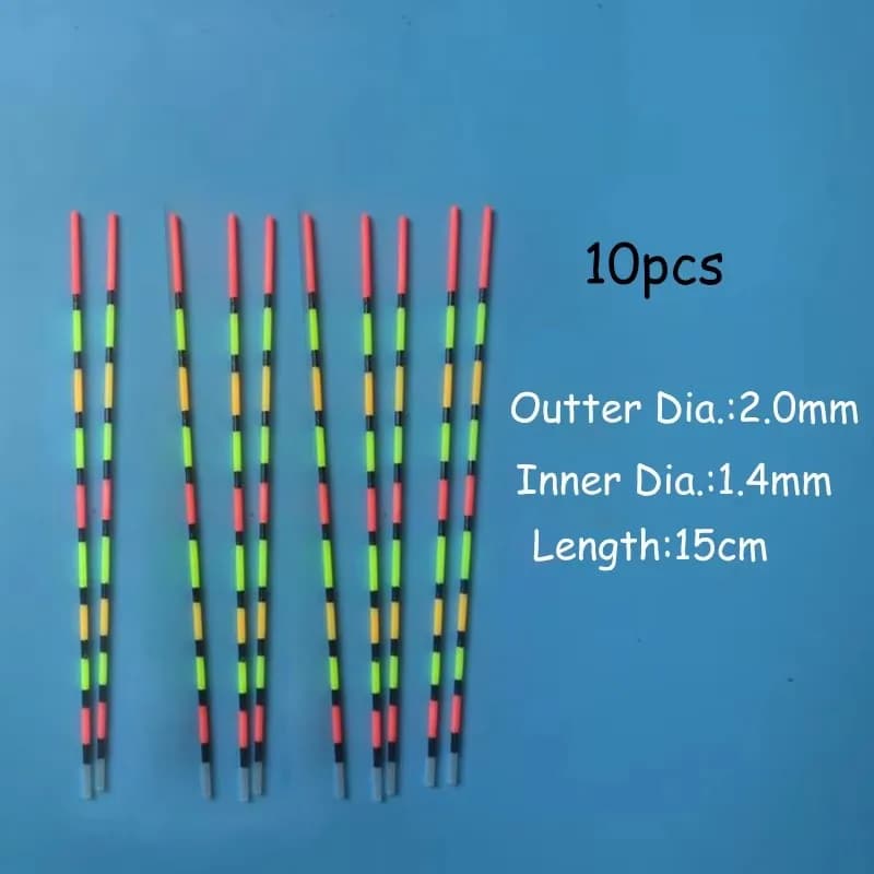 10 flotteurs DIY légers pour pêche avec tubes creux et queues vives - Accessoires de pêche BA