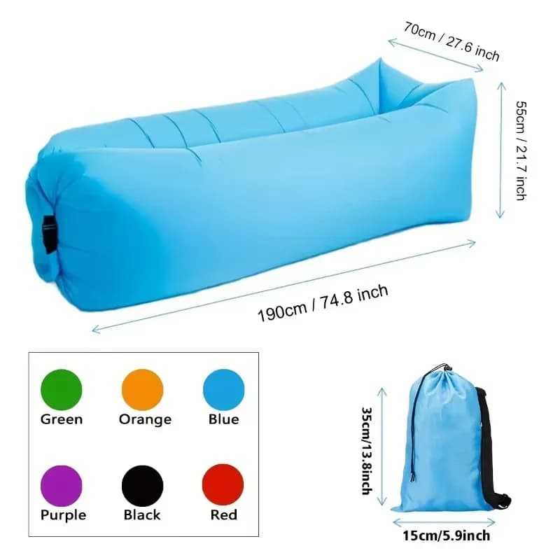 Canapé gonflable paresseux inclinable - Matelas portable pour camping festival musique extérieur