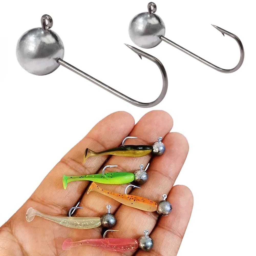 Kit hameçons métal jig head 1g à 10g pour pêche au leurre souple - Ned rig, truite, perche