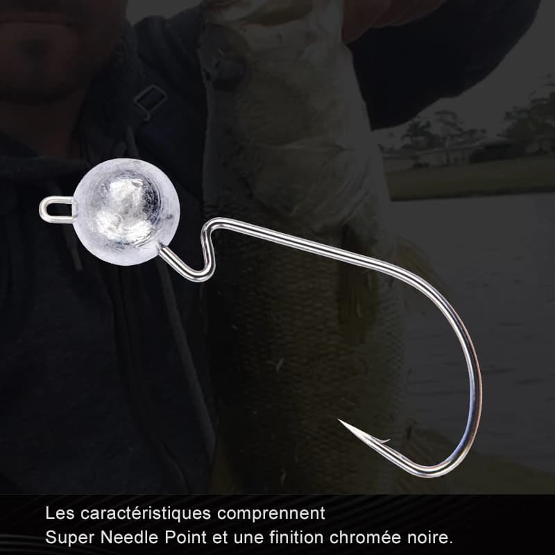Lot de 10 hameçons Exposed Jig Head 3.5g à 14g MEREDITH - Hameçons pour jigging et appâts