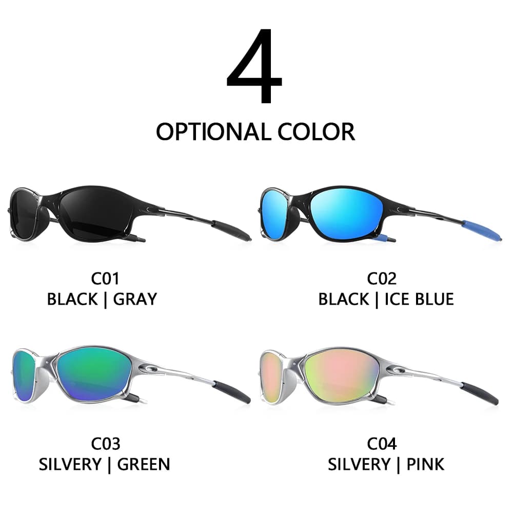 Lunettes rectangle full rim vintage Y2K miroir homme pêche plage conduite UV400