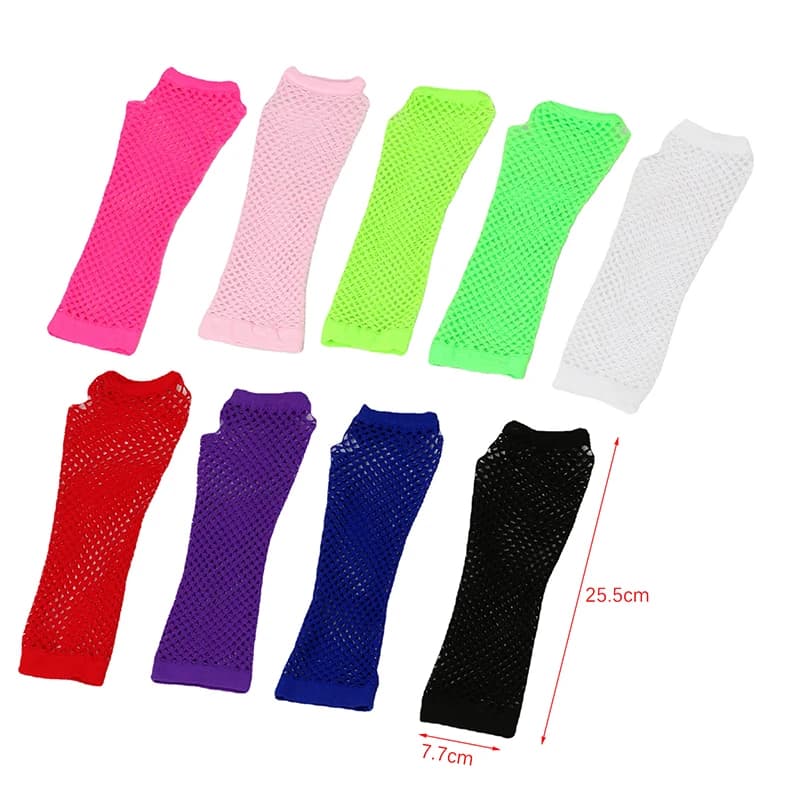 Gants de pêche femme filet noir sans doigts style punk pour soirées pêche et événements nautiques