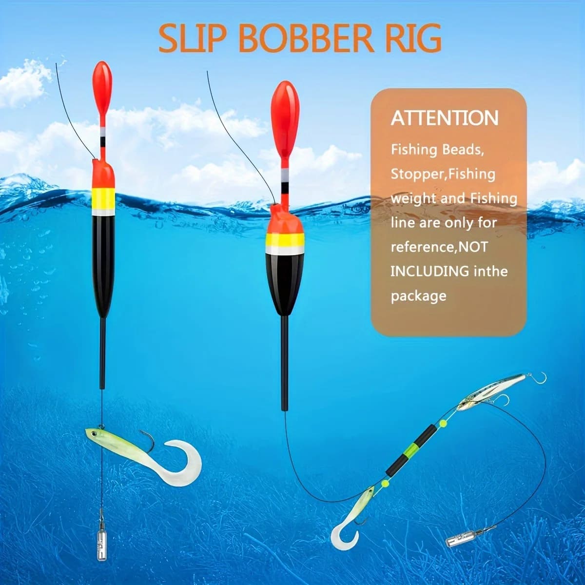 Lot de 5 flotteurs coulissants premium en balsa pour pêche en mer et eau douce avec