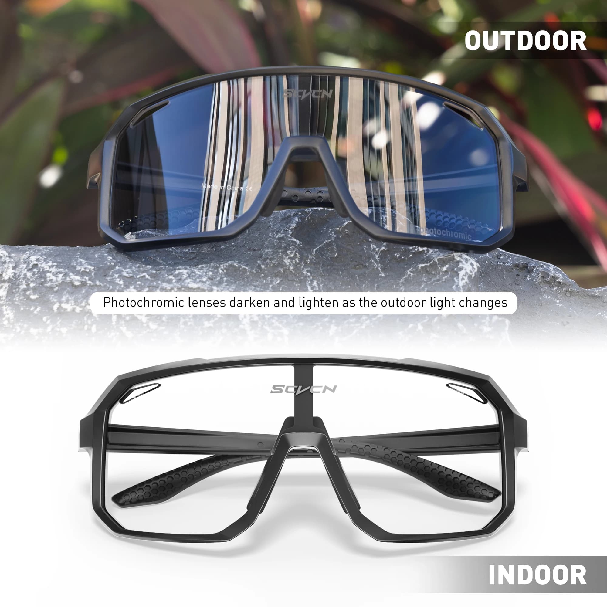 Lunettes photochromiques pêche vélo protection UV400 adaptative pour pêche du matin au soir