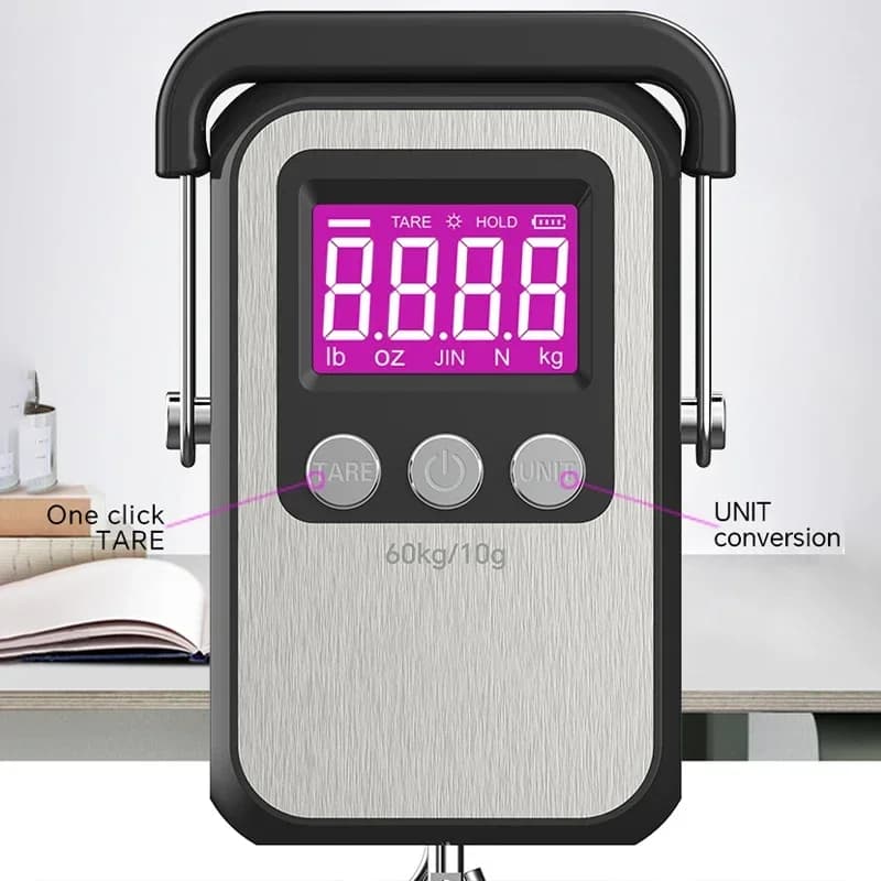 Balance digitale portable 60kg/10g rechargeable USB pour pêche et bagages - Pèse-électronique polyvalent précis