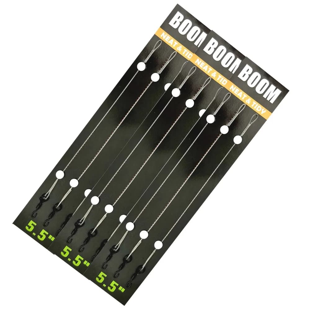 Bas de ligne fluorocarbone 100% pour carpe avec émerillon Ronnie - 5.5 pouces pour montages fusibles