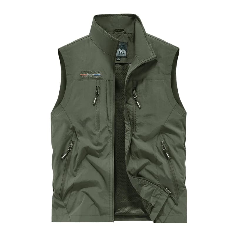 Veste utilitaire pêche photographie multi-poches pour homme, taille large et coupe décontractée