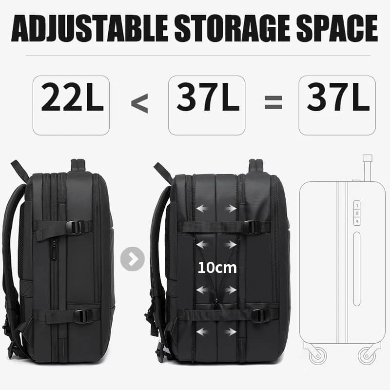 Sac à dos BANGE homme USB étanche - Grand capacité extensible pour ordinateur 17,3 pouces