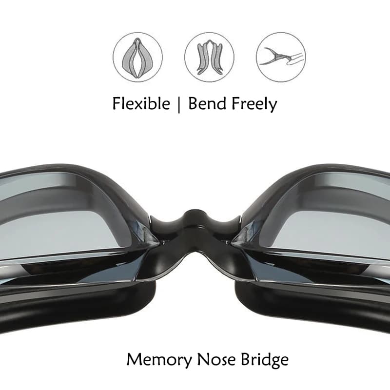 Lunettes de natation professionnelles avec bouchons d'oreilles intégrés HD anti-buée UV