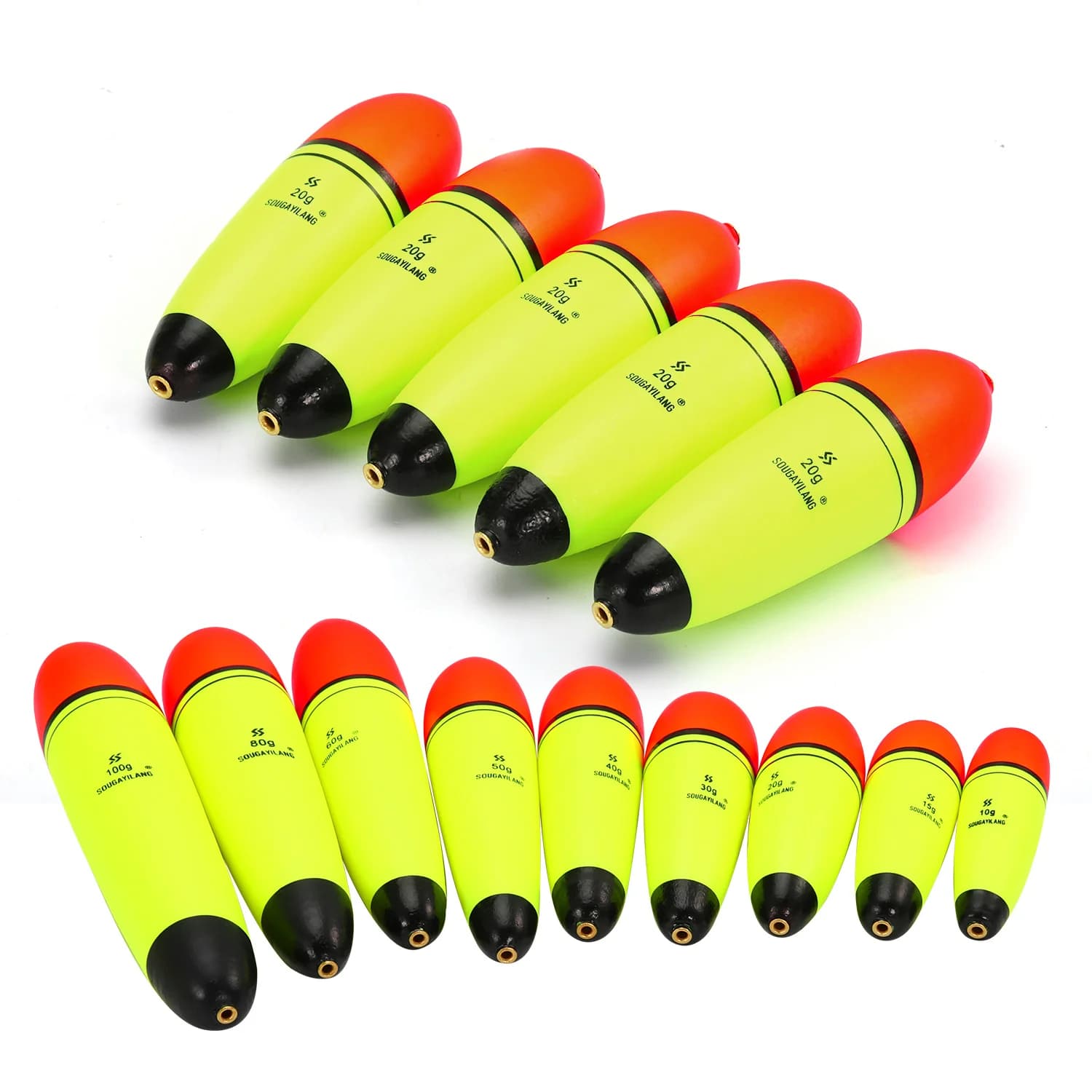 Flotteurs Sougayilang EVA 5 pièces pour pêche en mer et roche, poids leurre 10-100g, sticks lumineux