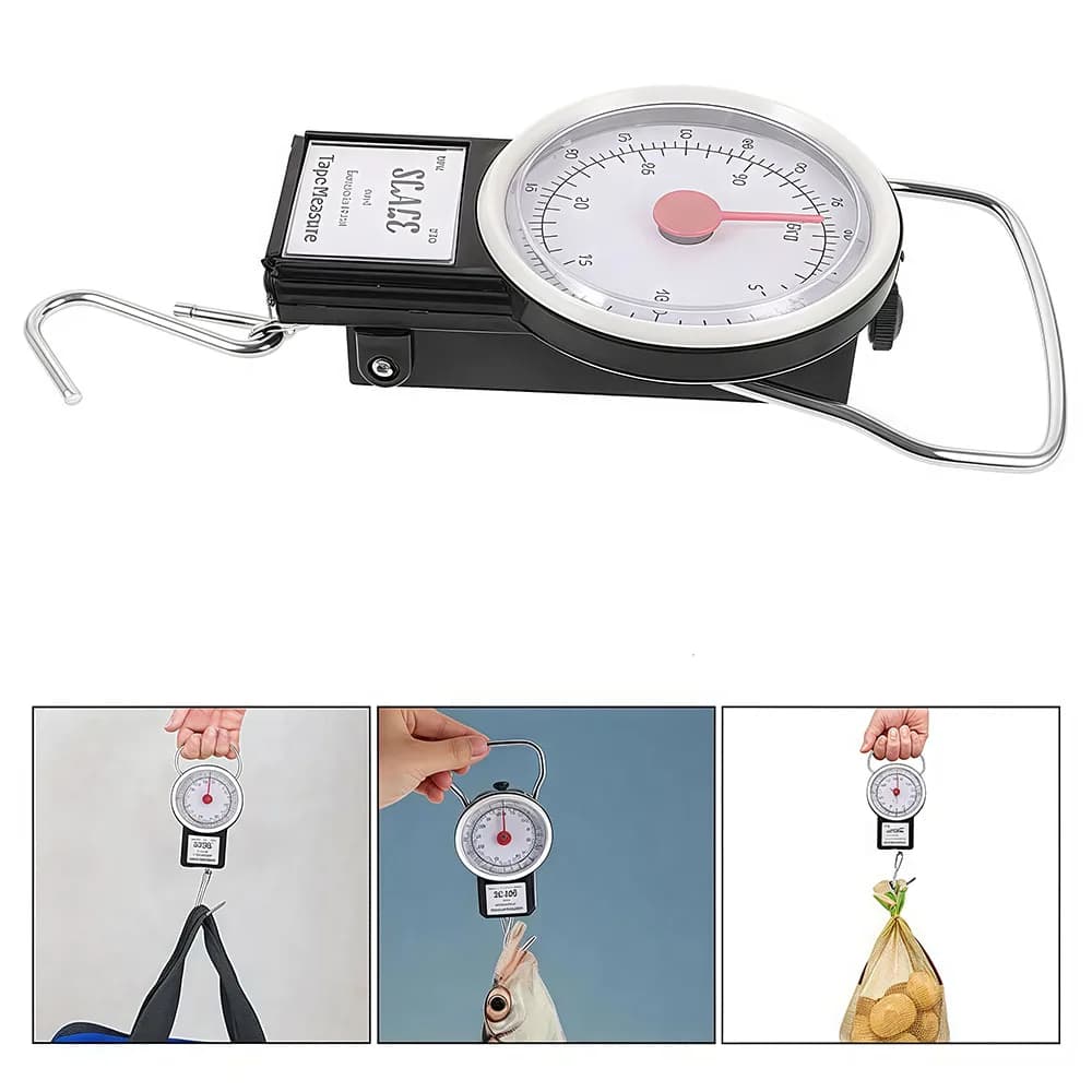 Limnoid Portable Hanging Scale with Tape Measure 35kg Capacity Lightweight Weigh