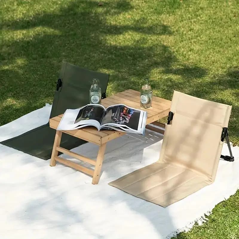 Chaise pliante camping métal avec coussin dossier paresseux pour jardin parc plage portable