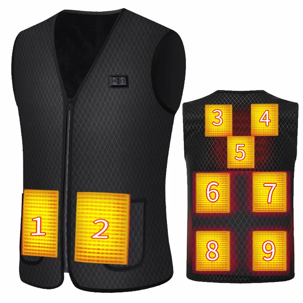 Veste chauffante homme femme USB pour camping et sport avec technologie graphene