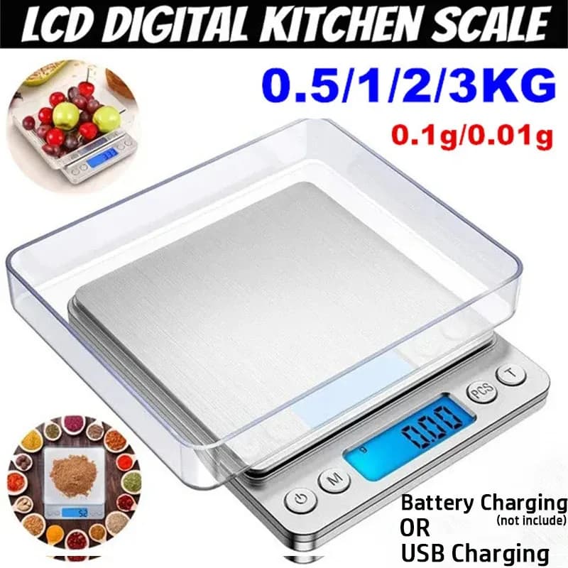 Balance de poche numérique précision cuisine bijouterie pêche 0.1g acier inoxydable mini pèse-aliment
