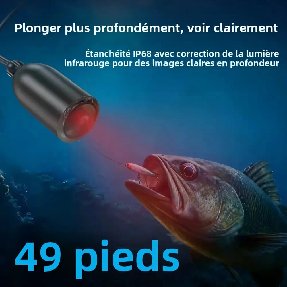 Caméra sous-marine pêche hiver vision nocturne 4.3 pouces LCD Erchang pour pêche glace