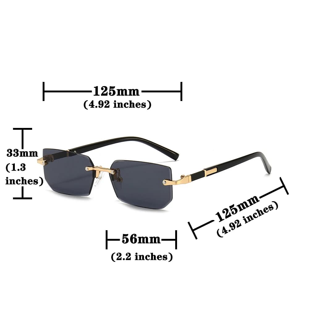 Lunettes de pêche sans monture rectangulaires tendance pour femmes et hommes été voyage oculos
