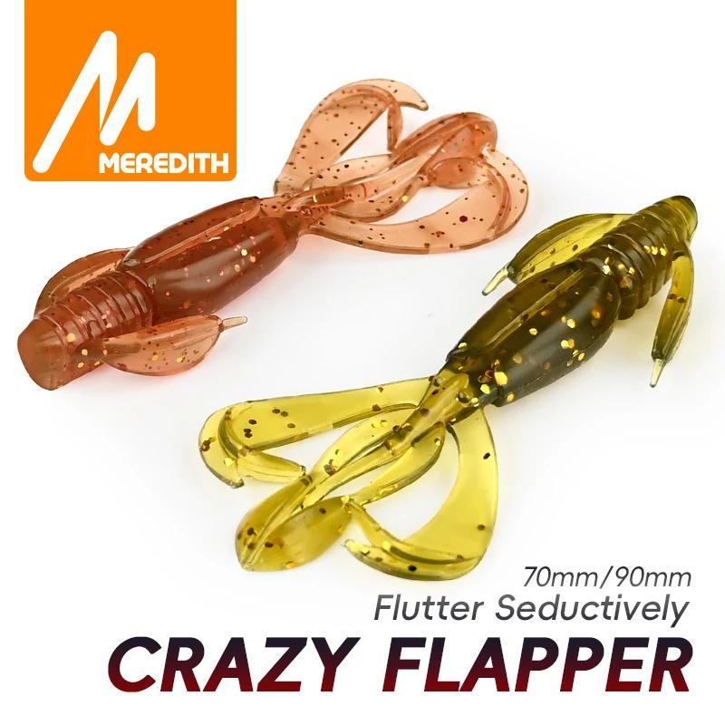 Leurre souple silicone crevette 70mm pour bar, 10 leurres pêche aux leurres Crazy Flapper