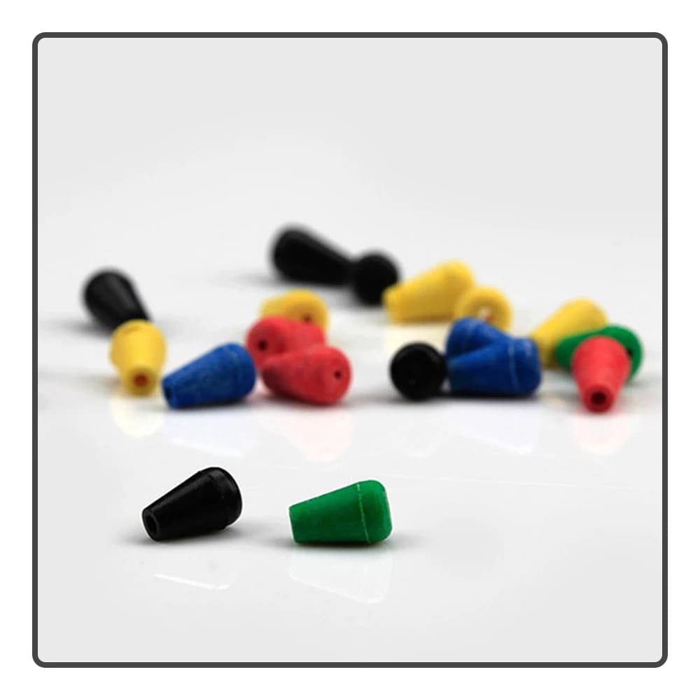 50 billes de pêche en caoutchouc souple pour amortisseurs de ligne, protection anti-collision pour flotteurs et cannes