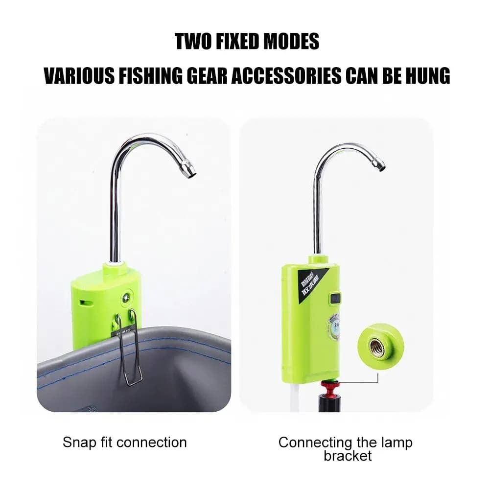 Pompe à oxygène rechargeable avec capteur pour aquarium et pêche en extérieur