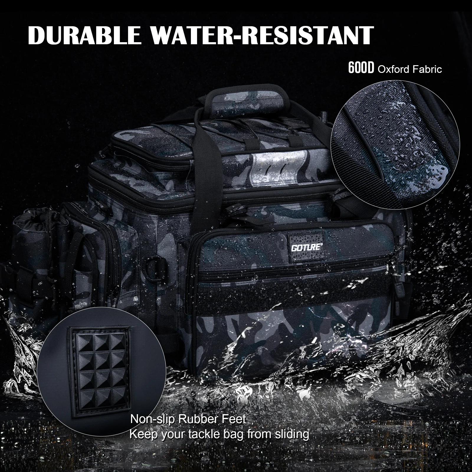 Sac de pêche étanche Goture 37x24x29cm - Backpack multifonction grande capacité pour leurres et accessoires