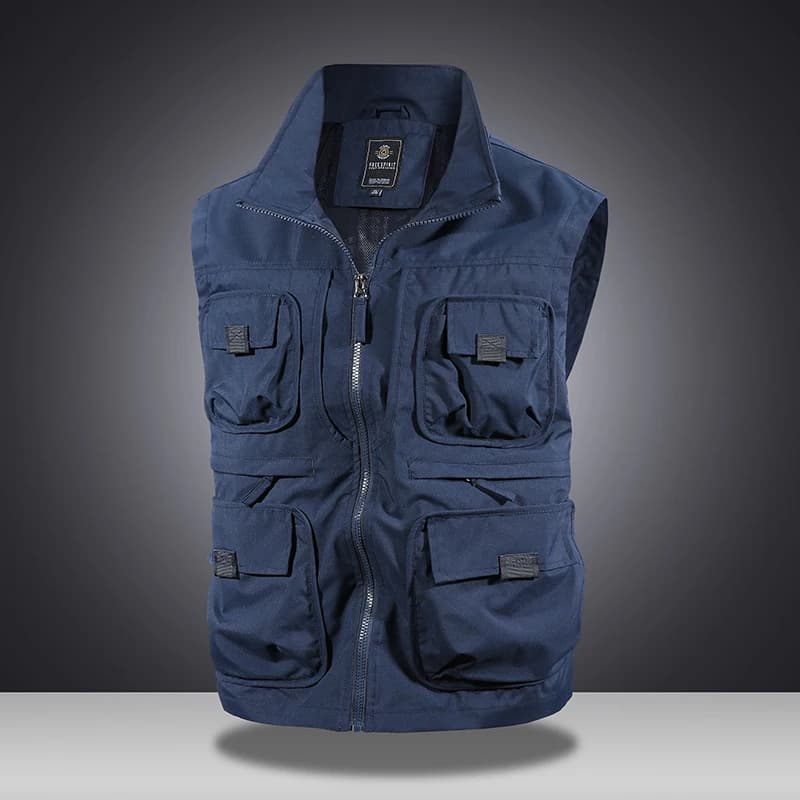 Veste sans manches homme multifonction pêche travail printemps automne respirante à poches multiples