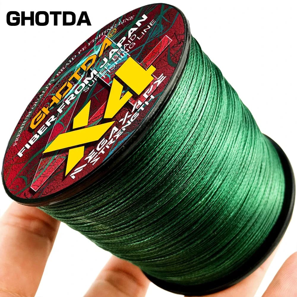Ligne de pêche tressée GHOTDA 4 brins 300m PE multifilament extrême résistance pour spinning mer et carpe