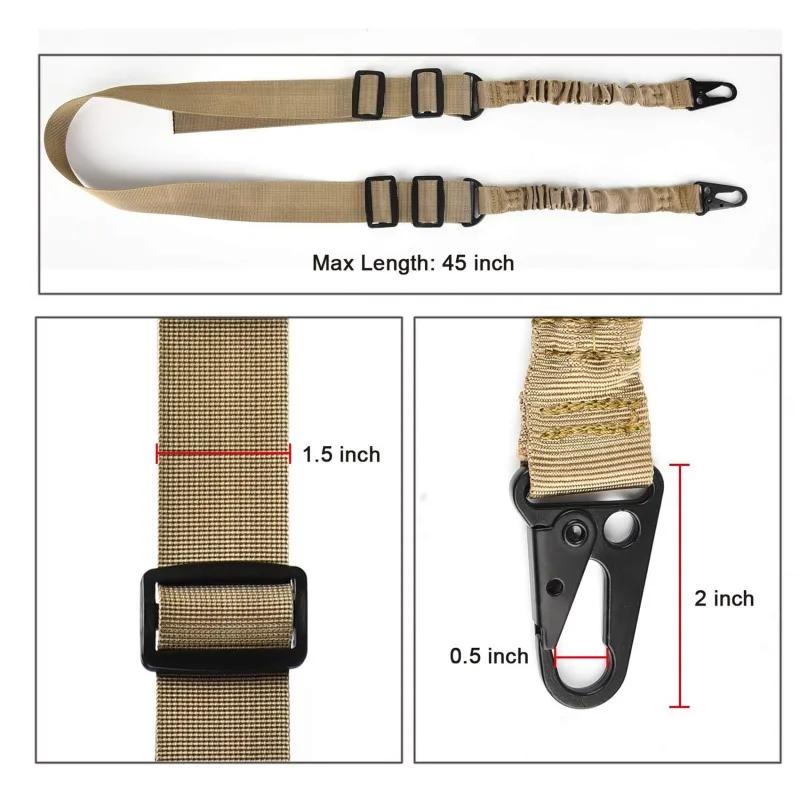 Bretelle fusil 2 points réglable pêche - Sangle traditionnelle crochet QD métal fusil pêche AR AK
