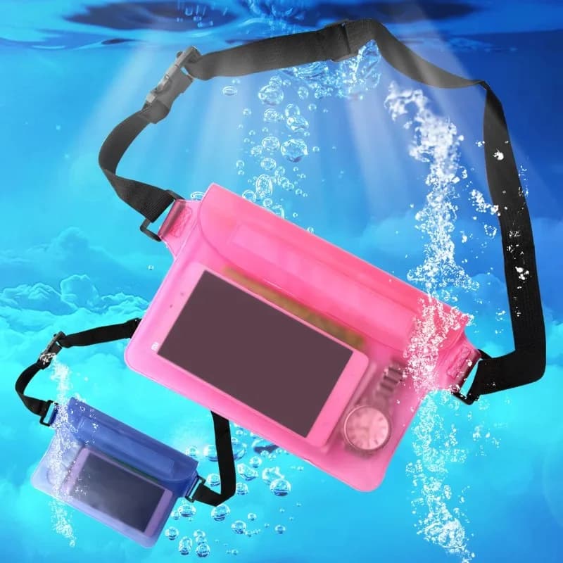 Sac étanche triple couche avec bandeau ajustable pour protection sous-marine et activités aquatiques
