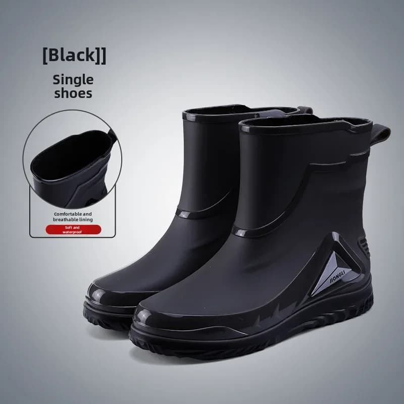 Bottes de pluie homme imperméables anti-dérapantes pour pêche et travail extérieur chaudes