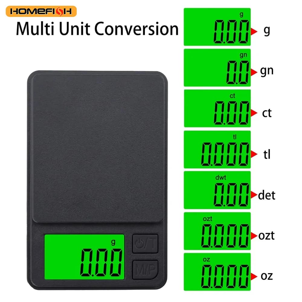 Balance digitale précision 0.01g 500g - Pèse-personne mini bijouterie portable pêche