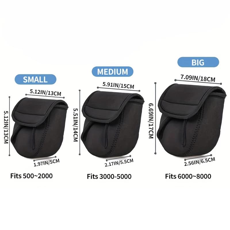 Étui léger pour moulinets casting et spinning - Protection durable pour matériel de pêche - Tailles S M L