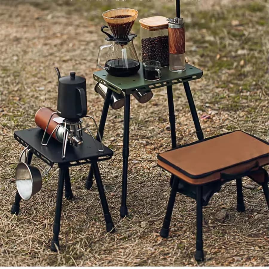 Table et chaise double usage pêche camping - Tabouret portable relevable bureau extérieur pliant