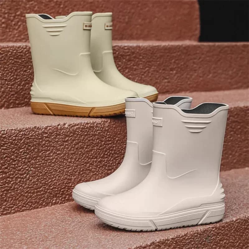 Cross-border Korean mid-calf rain boots men's non-slip wear-resistant rain shoes