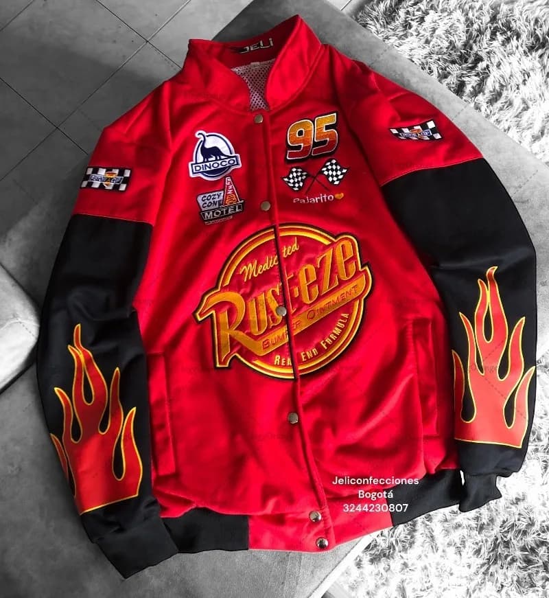 Veste baseball américaine oversized rouge brodée pour homme style Harajuku Y2K décontracté